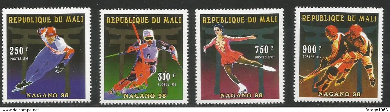 1996 Mali Winter Olympics Hockey Figure Skating Complete Set Of 4 MNH - Malí (1959-...)