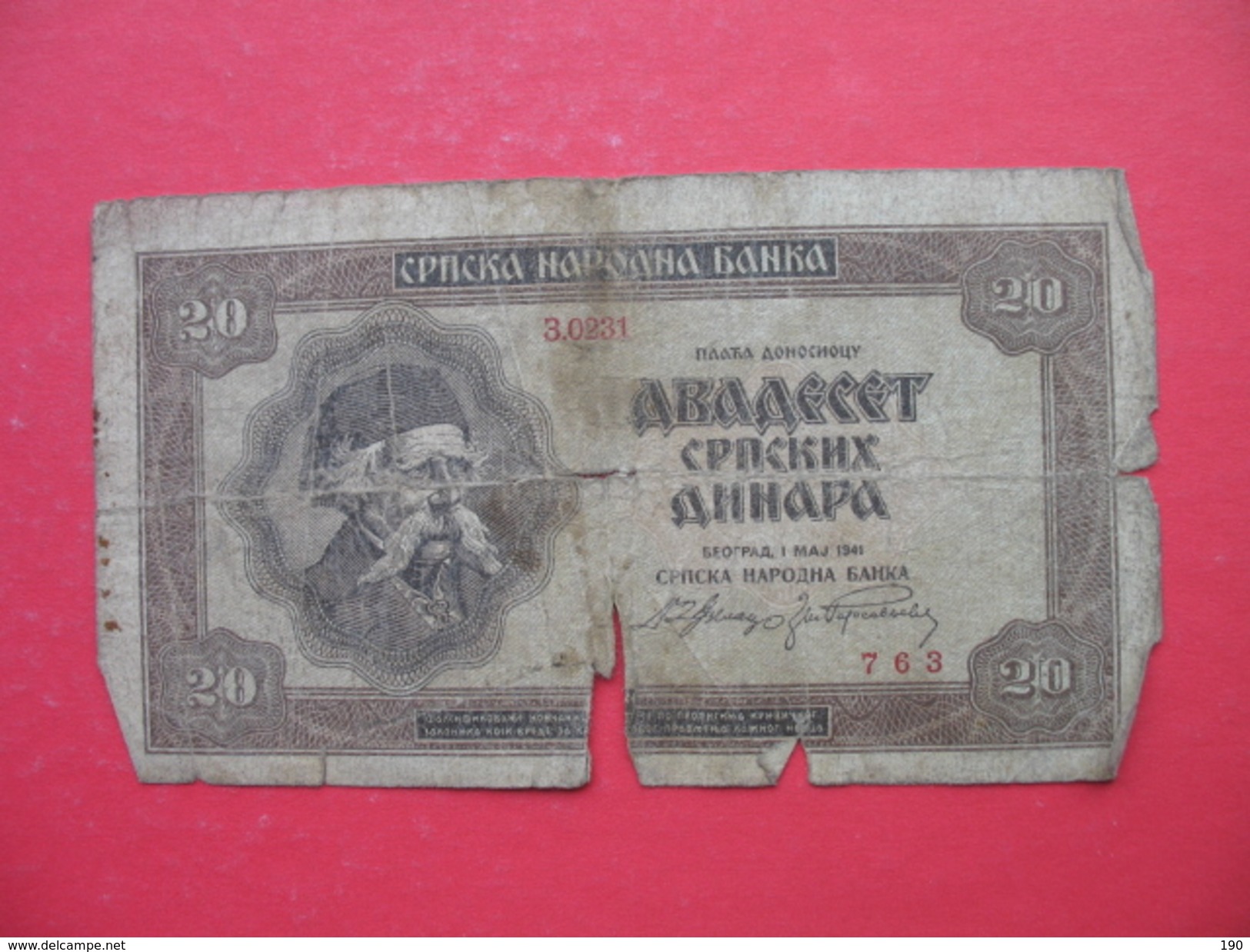 20 DINARA 1941 - Serbia