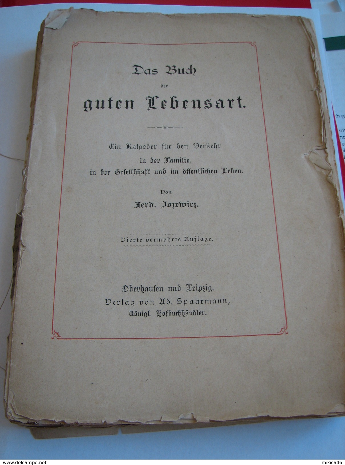 Das Buch Der Guten Lebensart - Ferd. Jocewicz- 1884 - Old Books