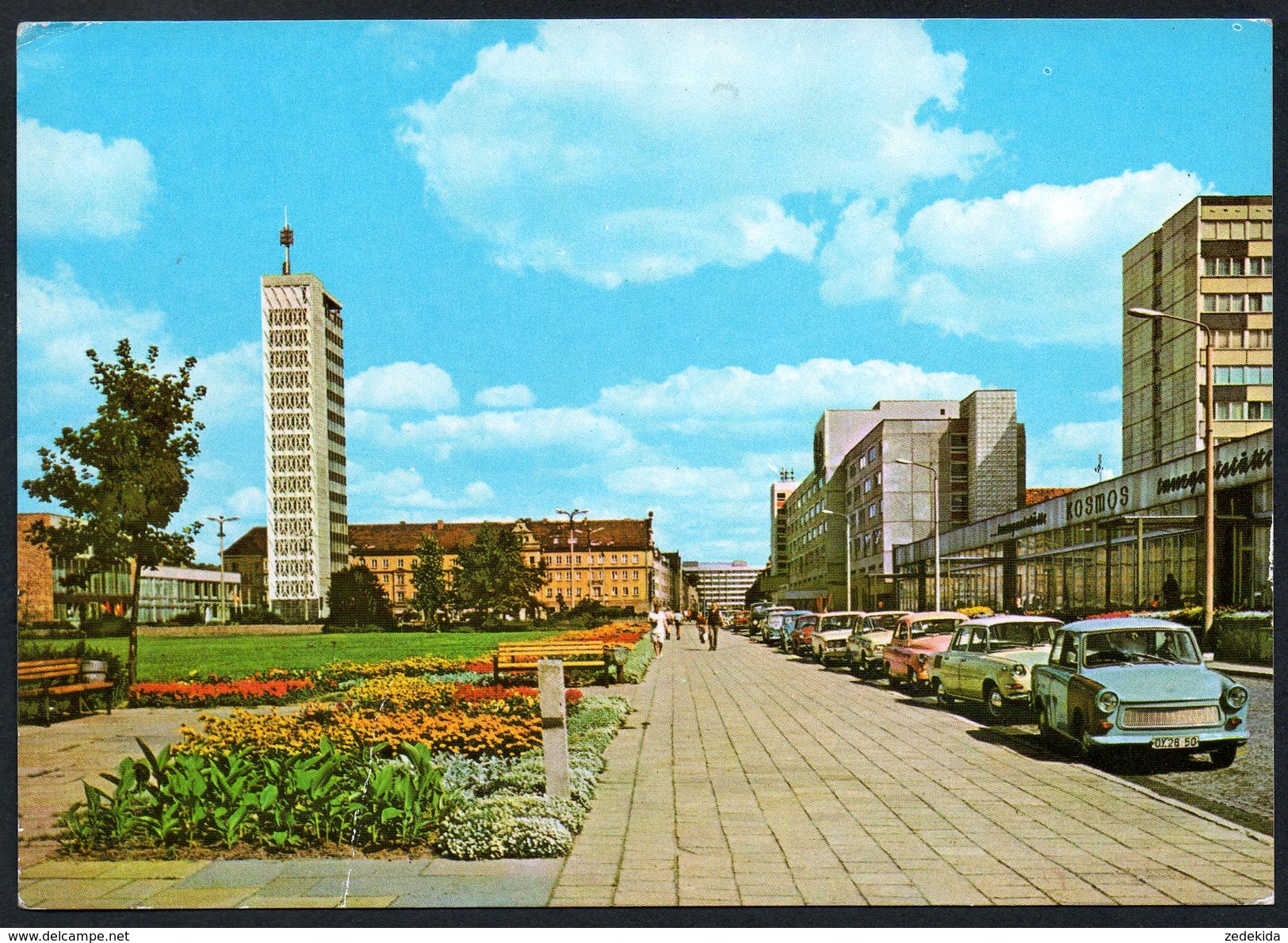 A0148 - Alte Ansichtskarte - Neubrandenburg Auto Kennzeichen - Karl Marx Platz - Gel 1978 - Neubrandenburg