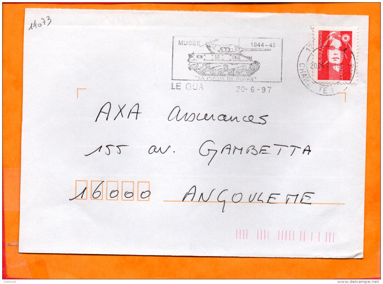 CHARENTE-MME, Le Gua, Flamme SCOTEM N° 14073, Musée 1944-45, La Poche De Royan, Char - Mechanical Postmarks (Advertisement)