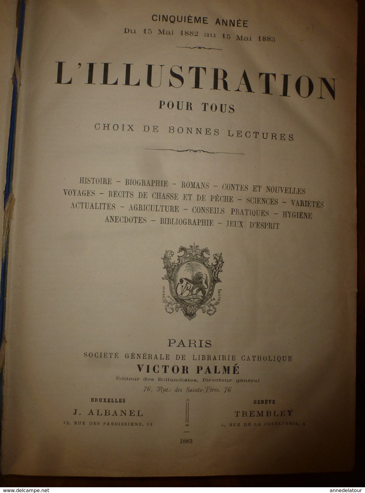 Rare 1882-83 L'ILLUSTRATION POUR TOUS :Récolte à Roscof;Alsace;Sorcellerie;Fait à Liebenstein;Hachiche;ETC, Gravures+++ - Magazines - Before 1900