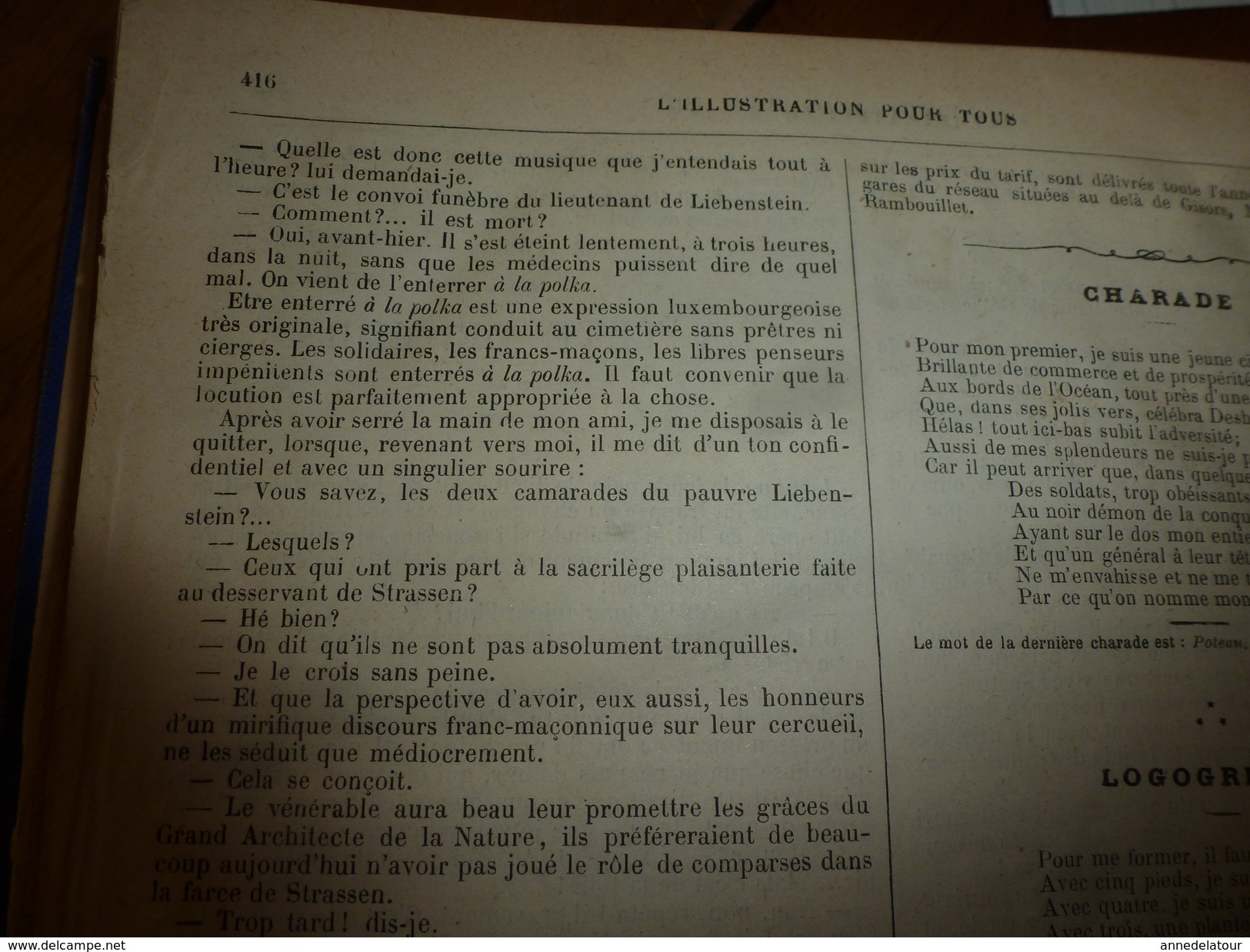 rare 1882-83 L'ILLUSTRATION POUR TOUS :Récolte à Roscof;Alsace;Sorcellerie;Fait à Liebenstein;Hachiche;ETC, Gravures+++