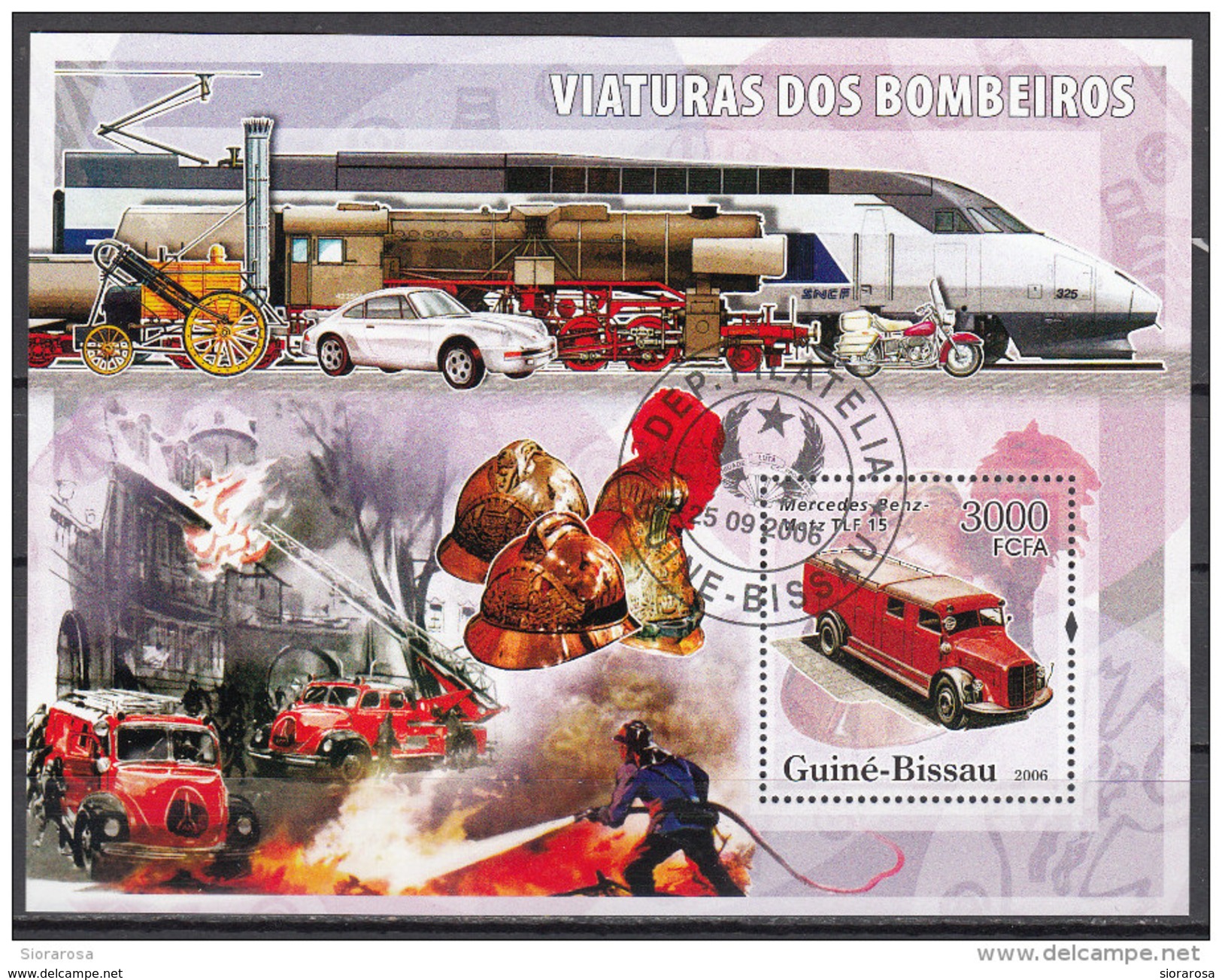 Bf. 312 Guinea Bissau 2006 Camion Dei Pompieri Fireman Bombeiros Foglietto Perf. - Pompieri