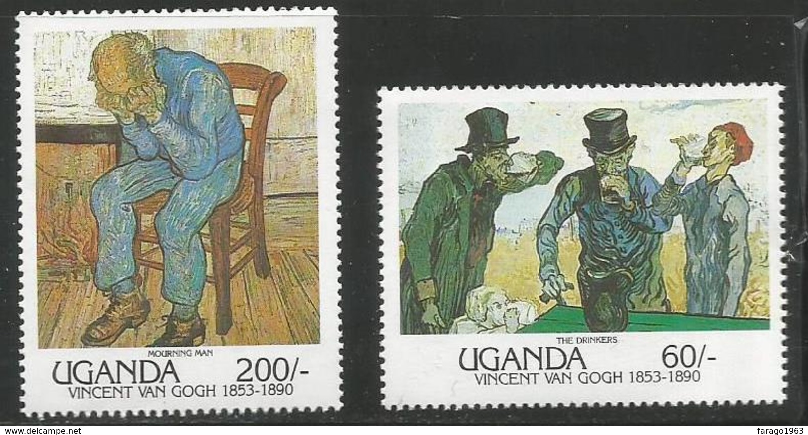 1991 Uganda Paintings Art Van Gogh   Complete Set Of 8 MNH - Ouganda (1962-...)