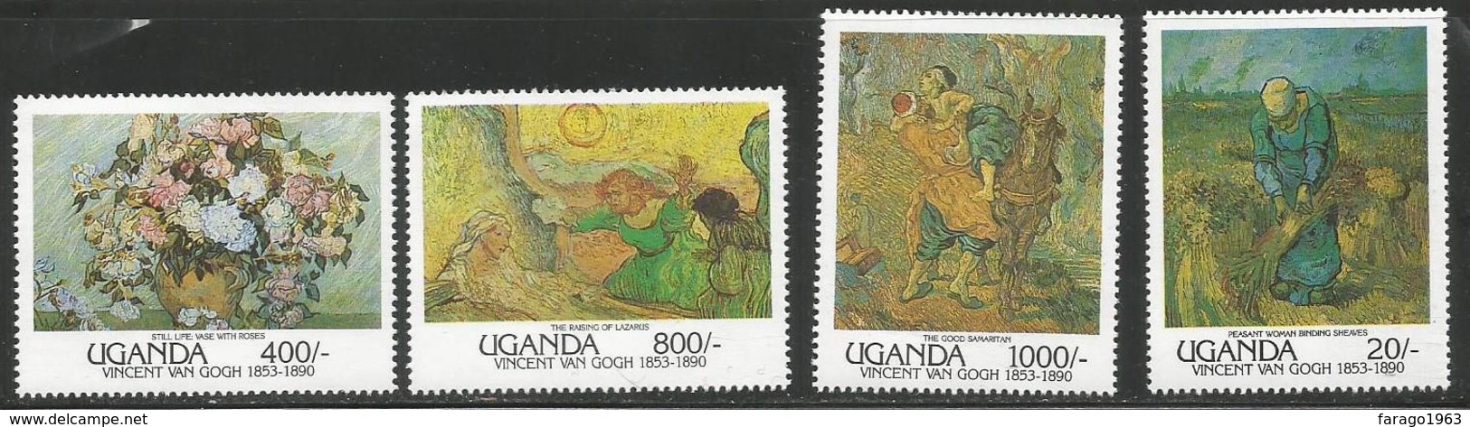 1991 Uganda Paintings Art Van Gogh   Complete Set Of 8 MNH - Ouganda (1962-...)