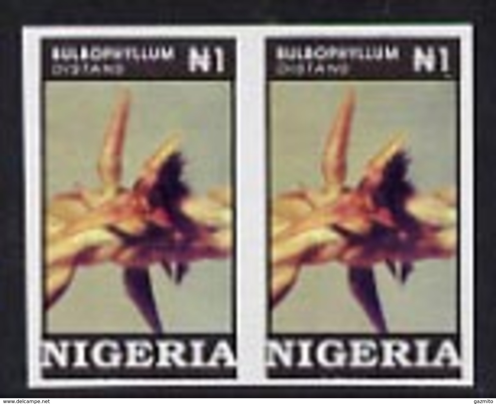 Nigeria 1993, Orchids, 1val N1 In Pair IMPERFORATED - Nigeria (1961-...)