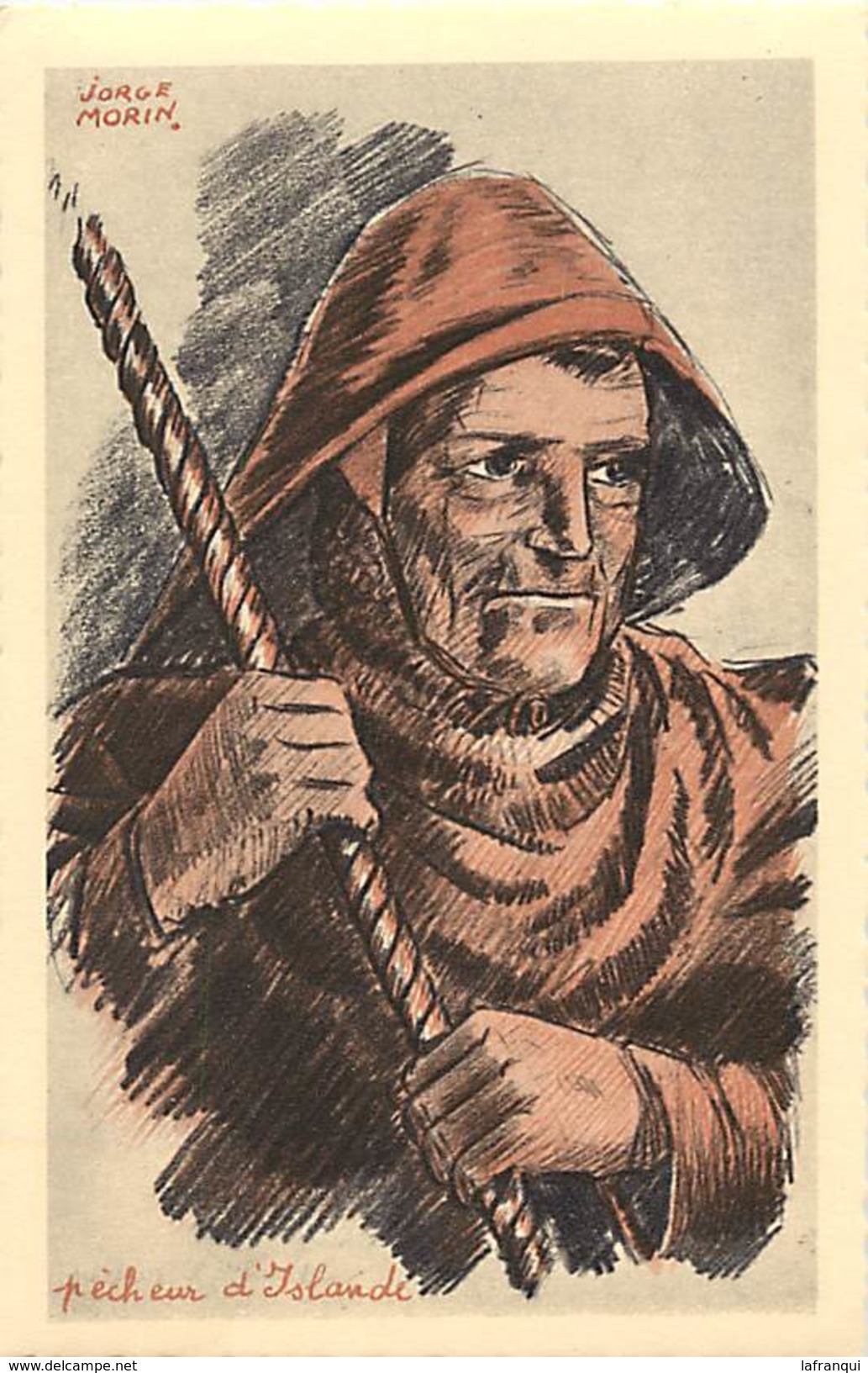 P482- Illustrateur J Morin -pecheur D Islande -types Et Costumes Bretons  - Carte Bon Etat   - - Morin, J.
