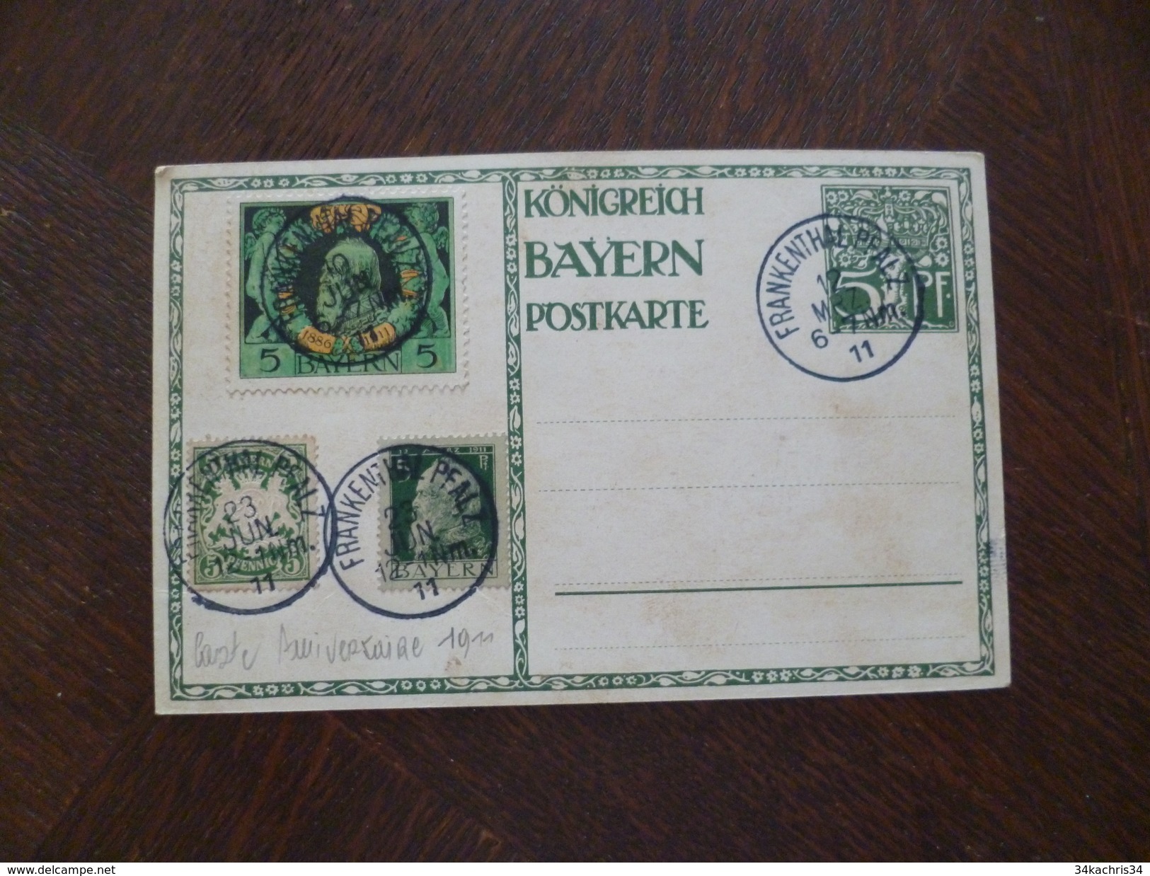 Lettre Allemagne Entier Carte Postale Illustrée Par Diez Bayern 1911 - Entiers Postaux