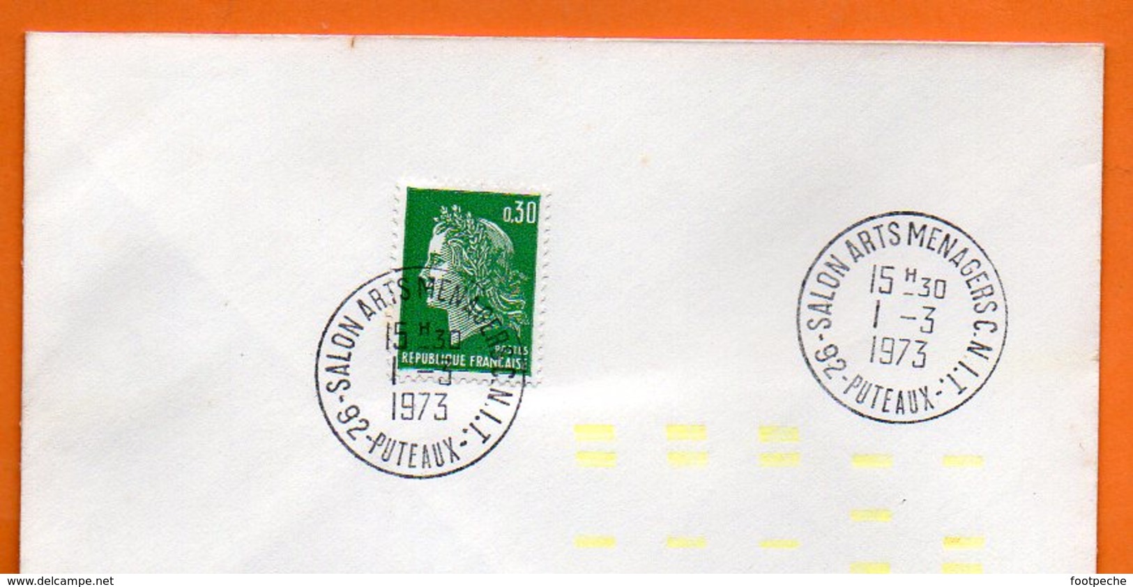 92 PUTEAUX   1973   Lettre Entière  N° CC 854 - Cachets Manuels