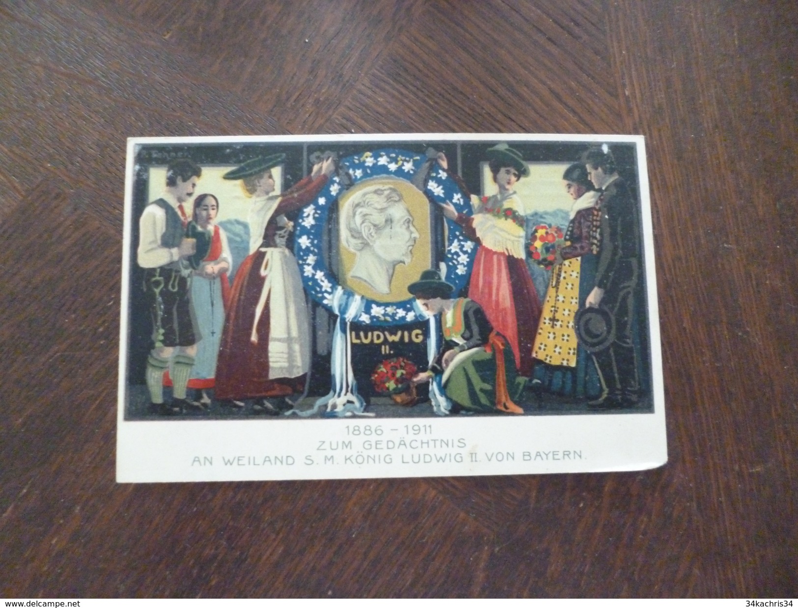 Lettre Allemagne Entier Carte Postale Illustrée Par Tanner Bayern 1911 LudwigII - Postwaardestukken
