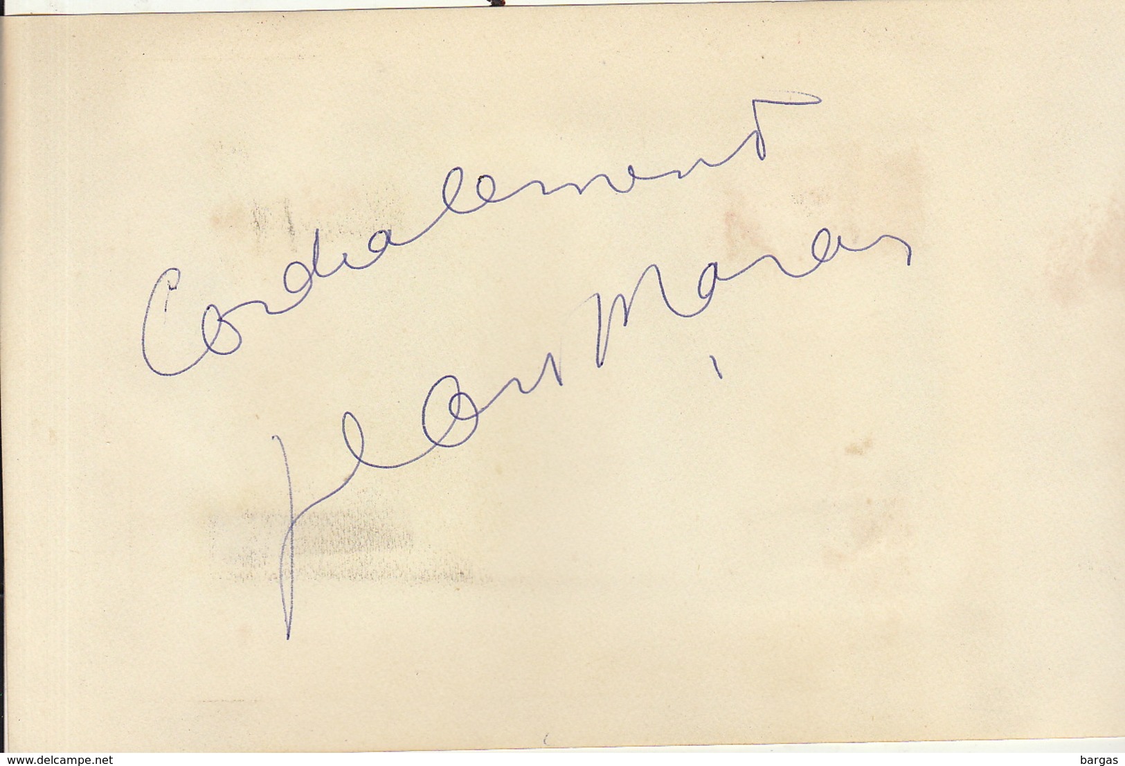 Autographe De Jean Marais - Autres & Non Classés