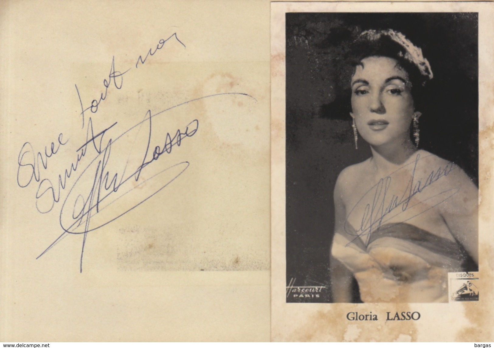 Autographe De Gloria Lasso - Other & Unclassified