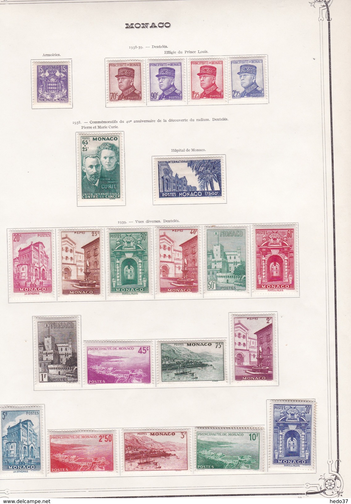 Monaco - Collection Vendue Page Par Page - Timbres Neufs * Avec Charnière - TB - Unused Stamps