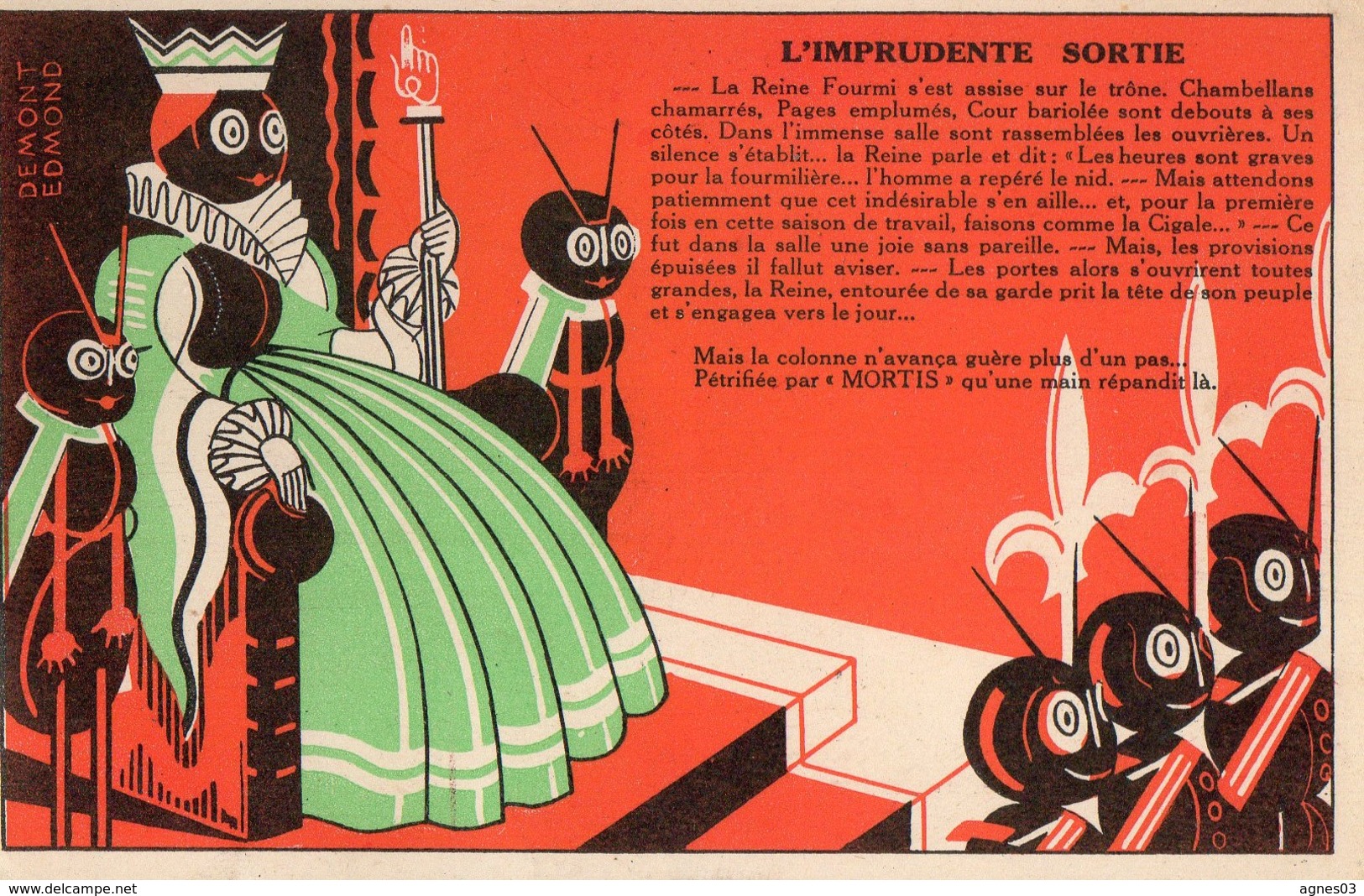 L'imprudente Sortie  -  Publicite Produits MORTIS  -  Dessin Edmond Demont - Publicidad