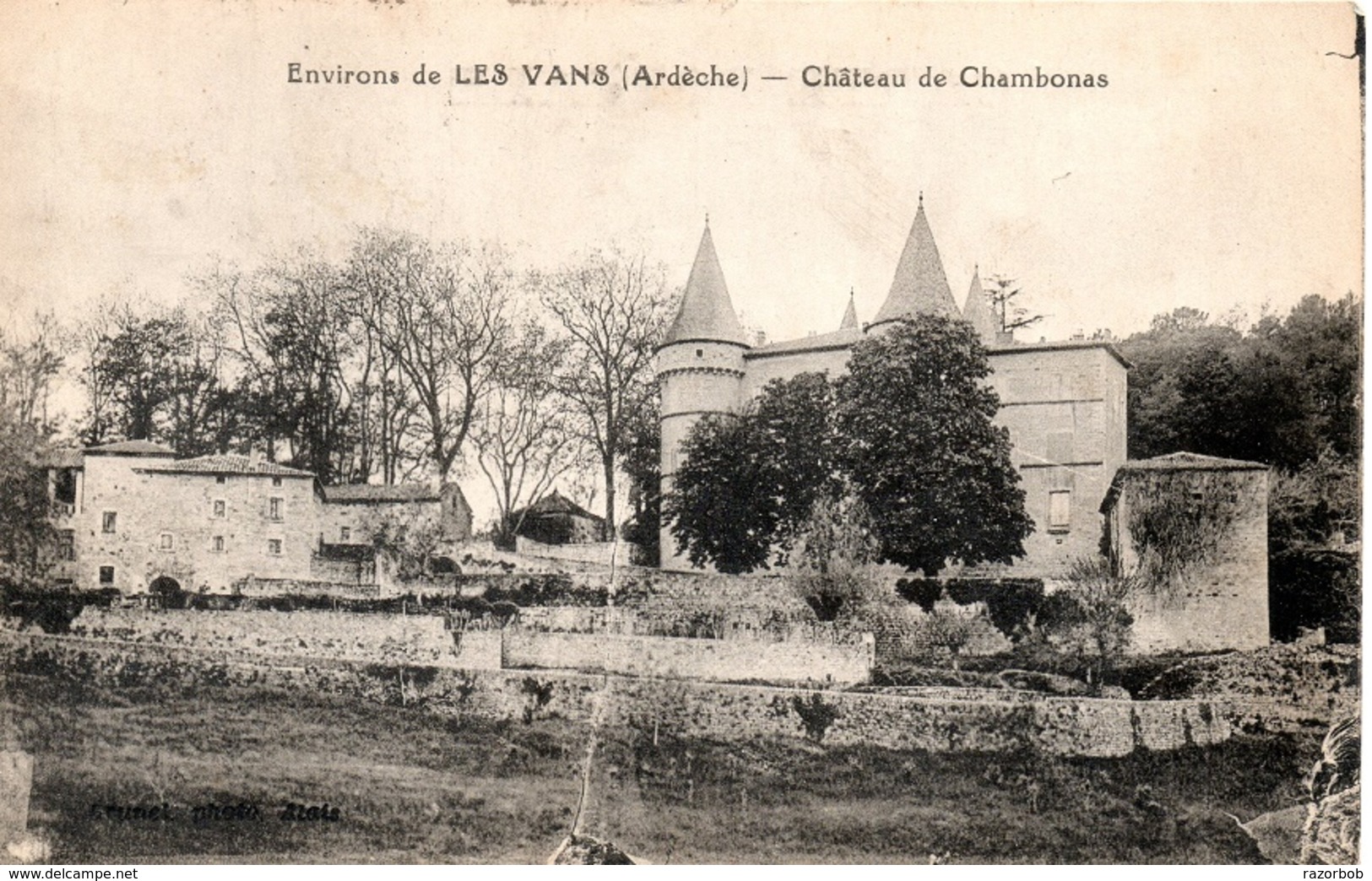 Chambonas Chateau A Circulé En 1927   Cp096-075 - Les Vans