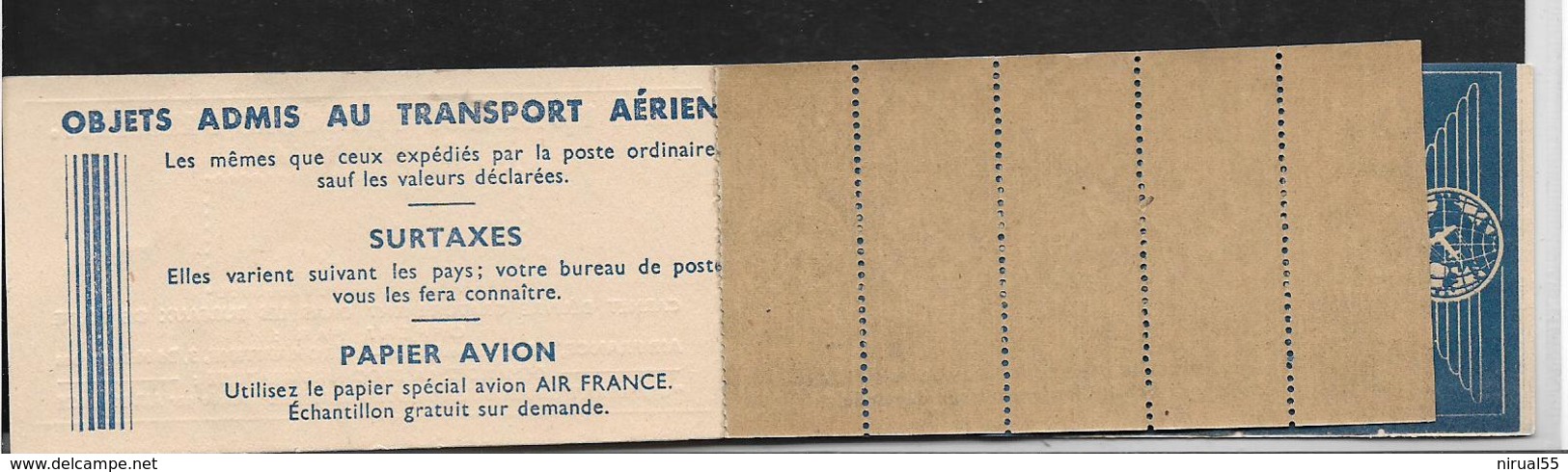 Erinnophilie AIR FRANCE Carnet De 10 Vignettes PAR AVION Complet Neuf Daté 1.7.1938  ...G - Aviation