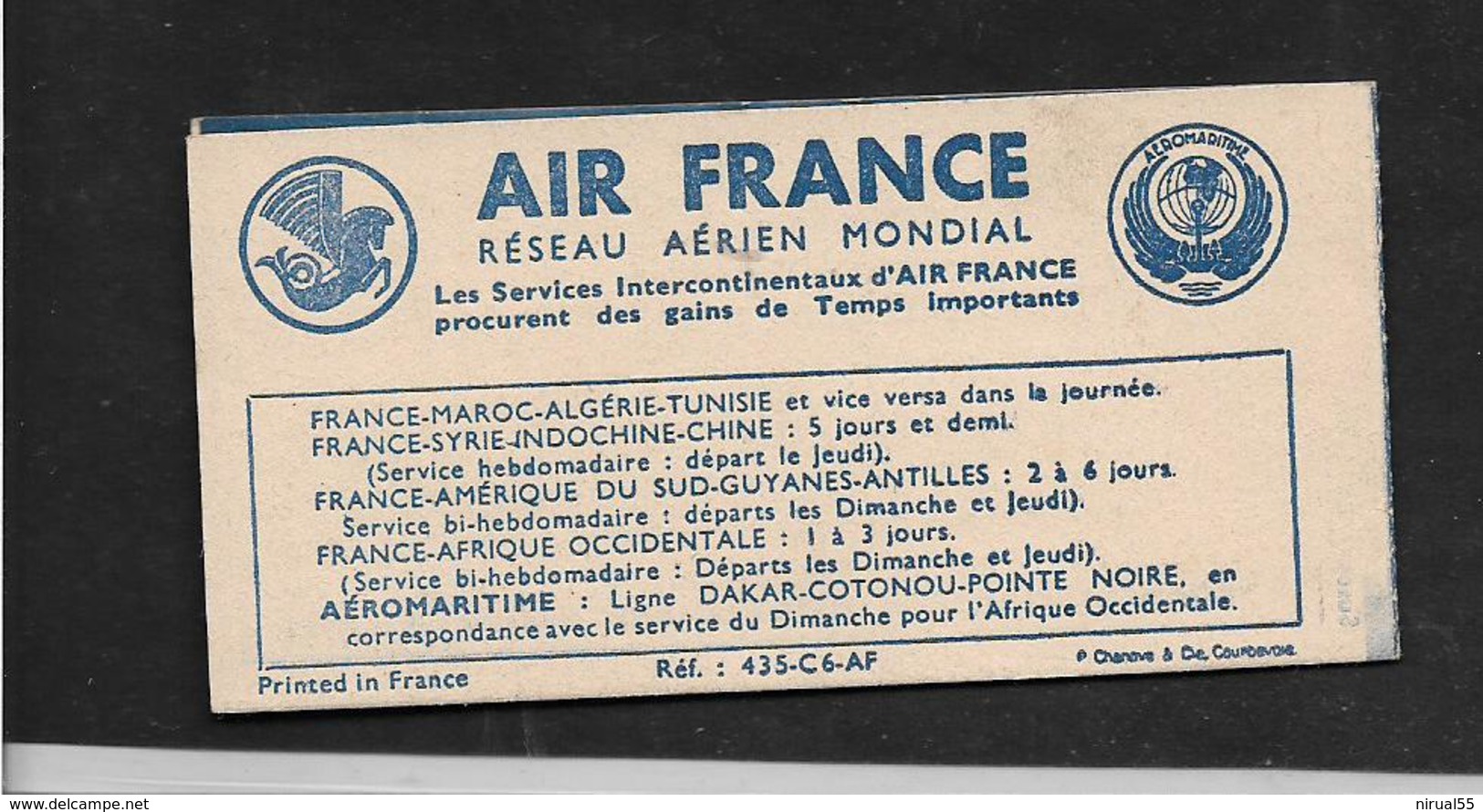 Erinnophilie AIR FRANCE Carnet De 10 Vignettes PAR AVION Complet Neuf Daté 1.7.1938  ...G - Aviation
