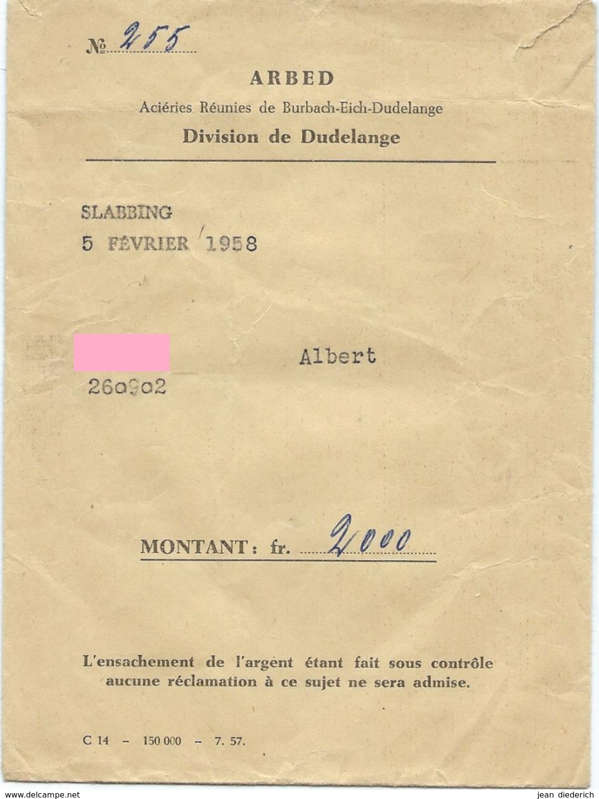 Dudelingen - ARBED - Division De Dudelange - 05-02-1958 - Dudelange