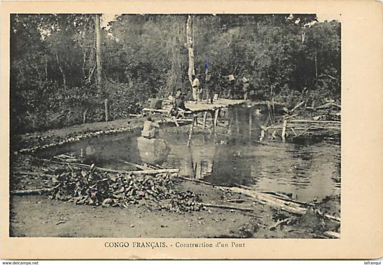 P405- Congo Francais - Construction D Un Pont  - Carte Bon Etat  - - Congo Français