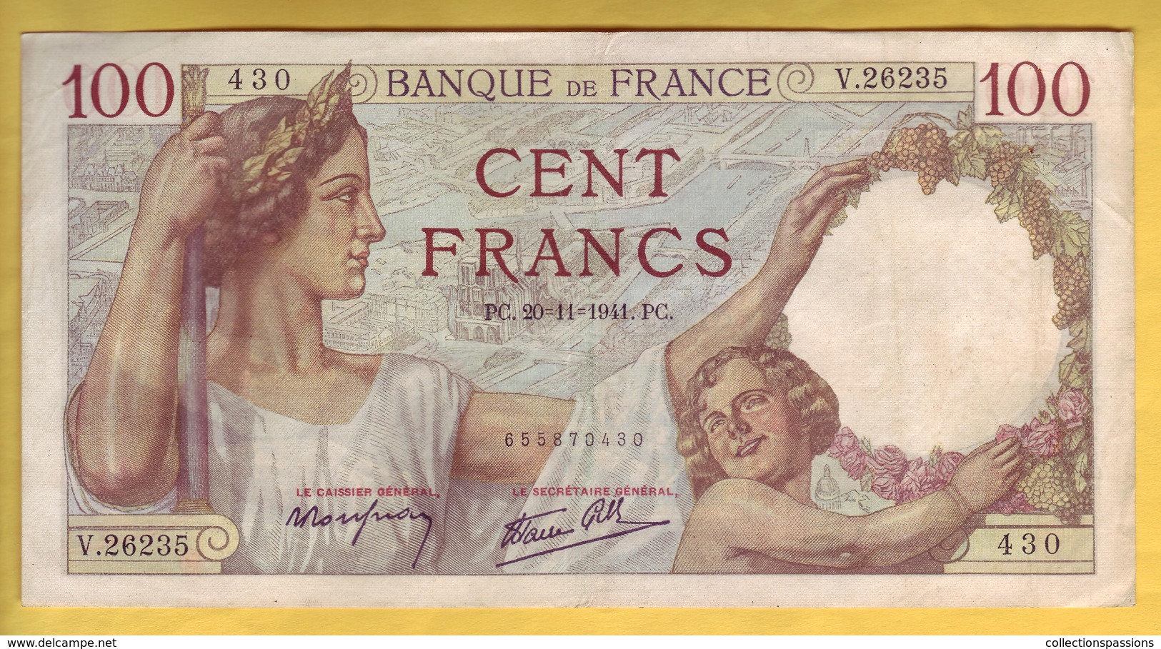 BILLET FRANCAIS - 100 Francs Sully 20-11-1941 TTB+ - 100 F 1939-1942 ''Sully''