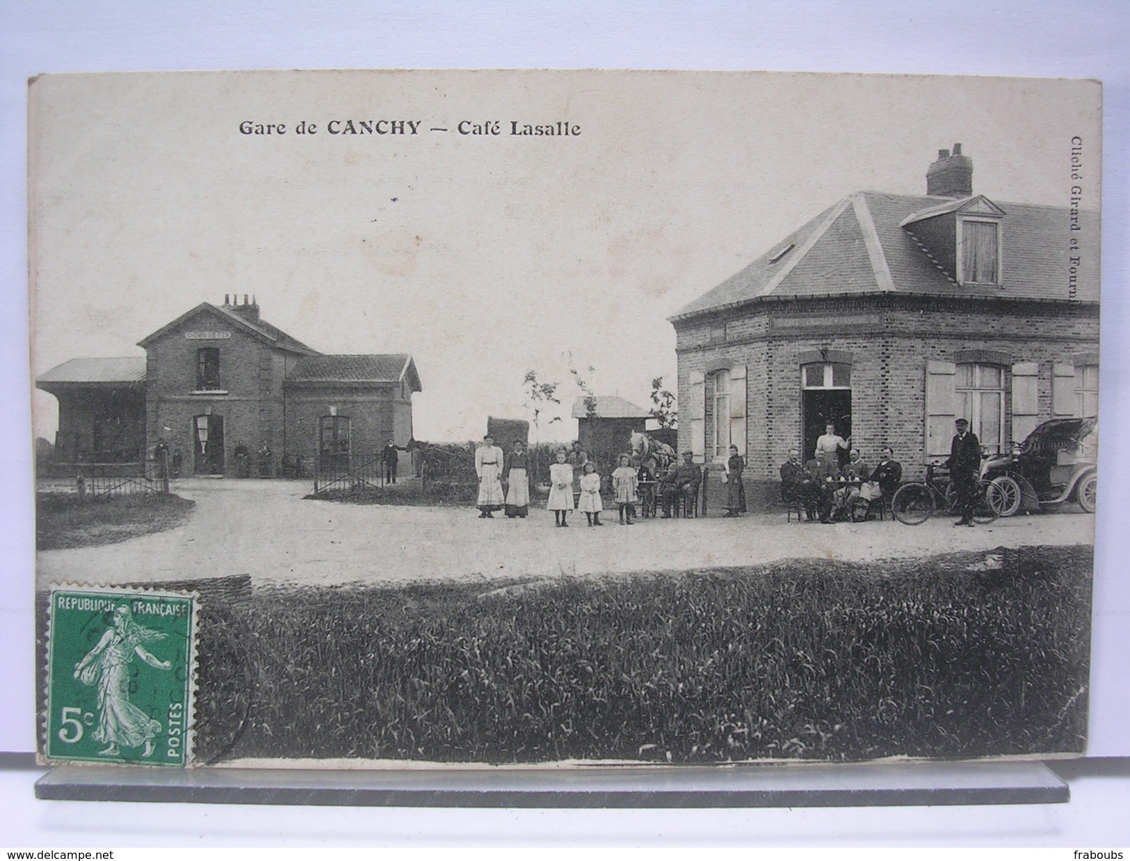 80 - GARE DE CANCHY - CAFE LASALLE - ANIMEE + AUTOMOBILE - 1908 ANIMEE - 1907 - Autres & Non Classés