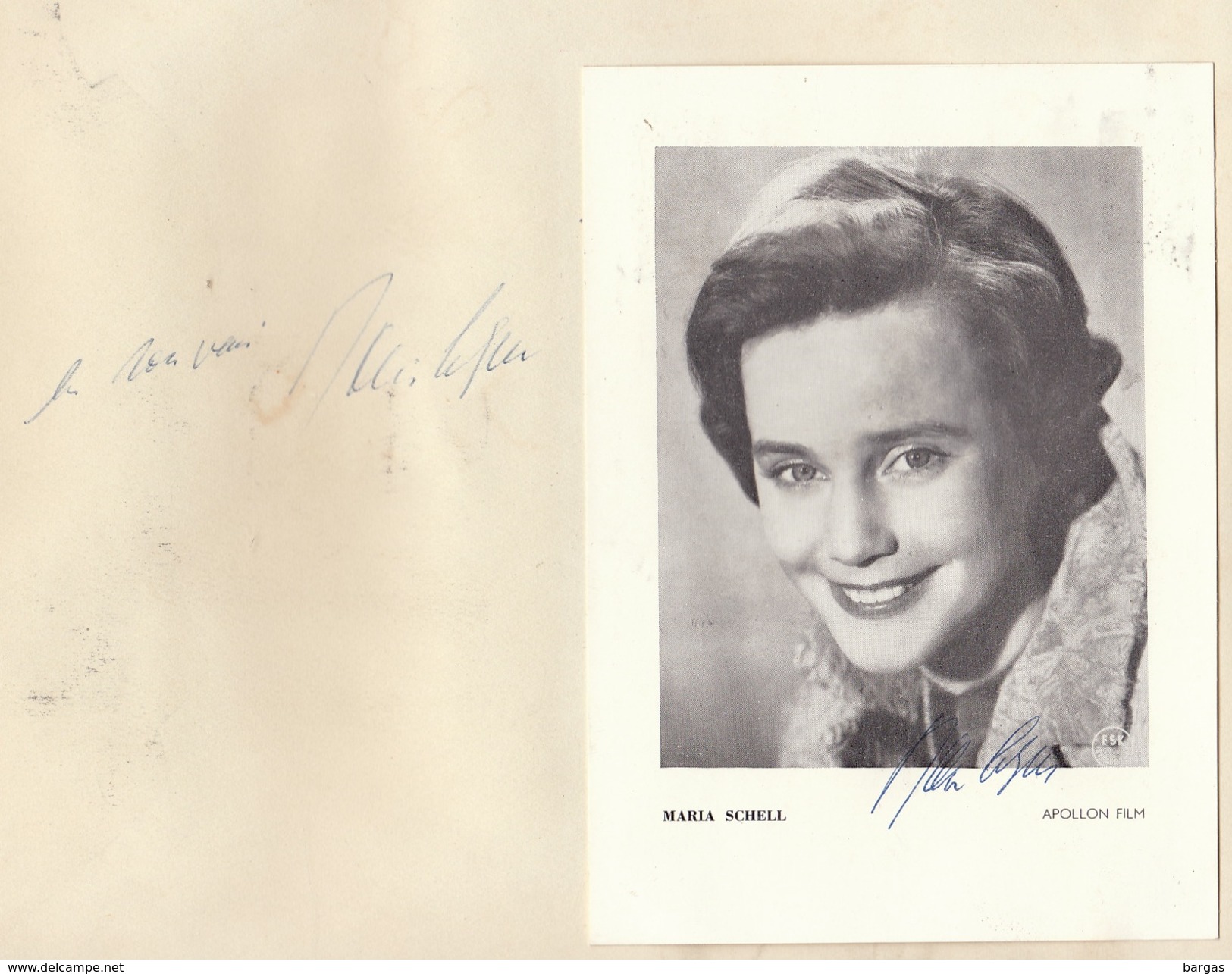 Autographe De Maria Schell - Autres & Non Classés