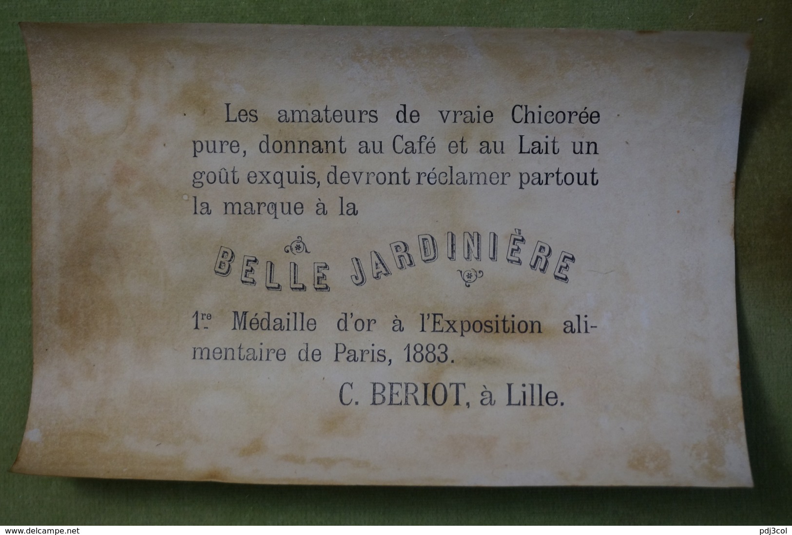 Assez Grande Chromo Belle Jardinière - Bériot à Lille - Paysage Lac Et Cerf - Tea & Coffee Manufacturers