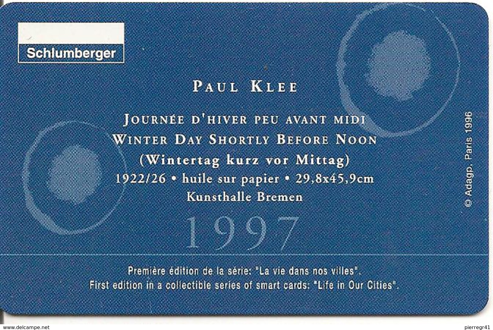 CARTE-PUCE-1997-SC7-SALON-SCHLUMBERGER-JOURNEE D HIVER-TBE- - Cartes De Salon Et Démonstration