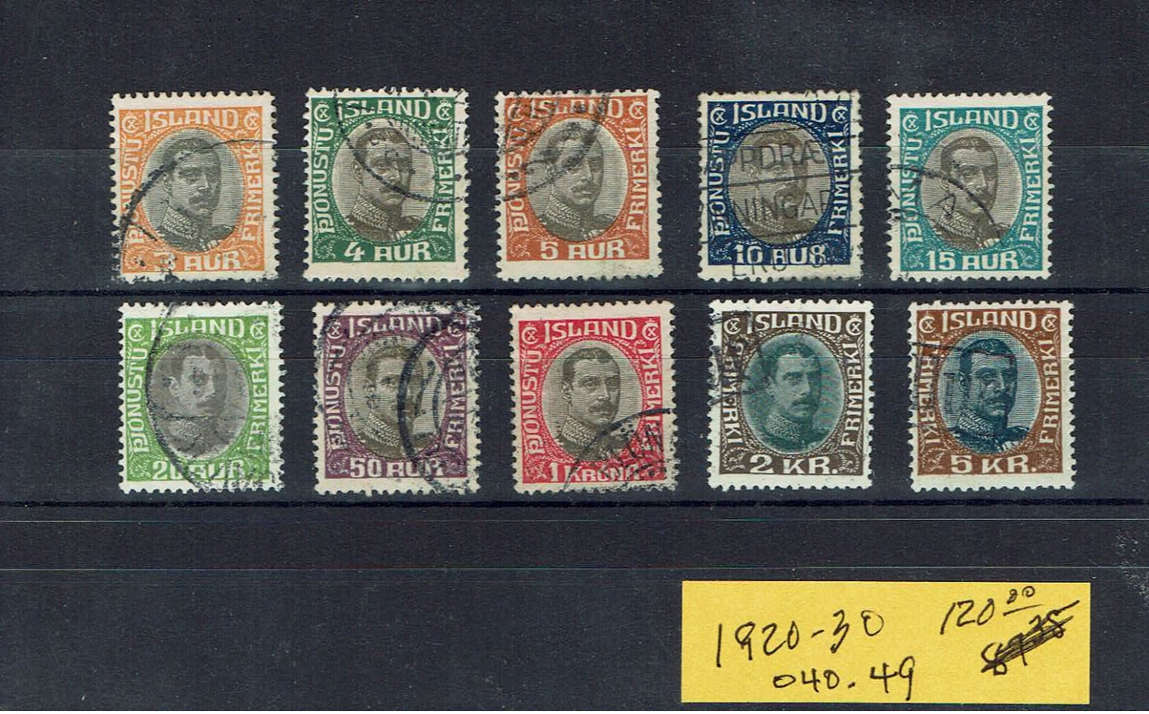 ICELAND...official...1920-30...used - Service