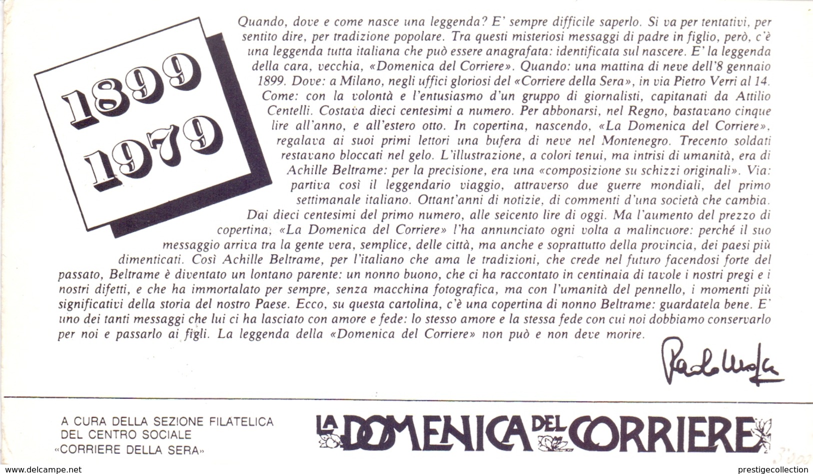 MILANO MOSTRA FILATELICA  1979 (LA DOMENICA DEL CORRIERE) (GEN170052) - Wielrennen