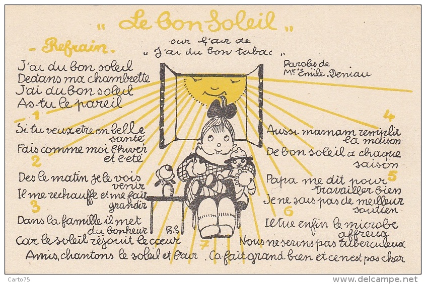 Santé - Anti-tuberculose - Chanson Soleil - Fillette Poupée - Santé