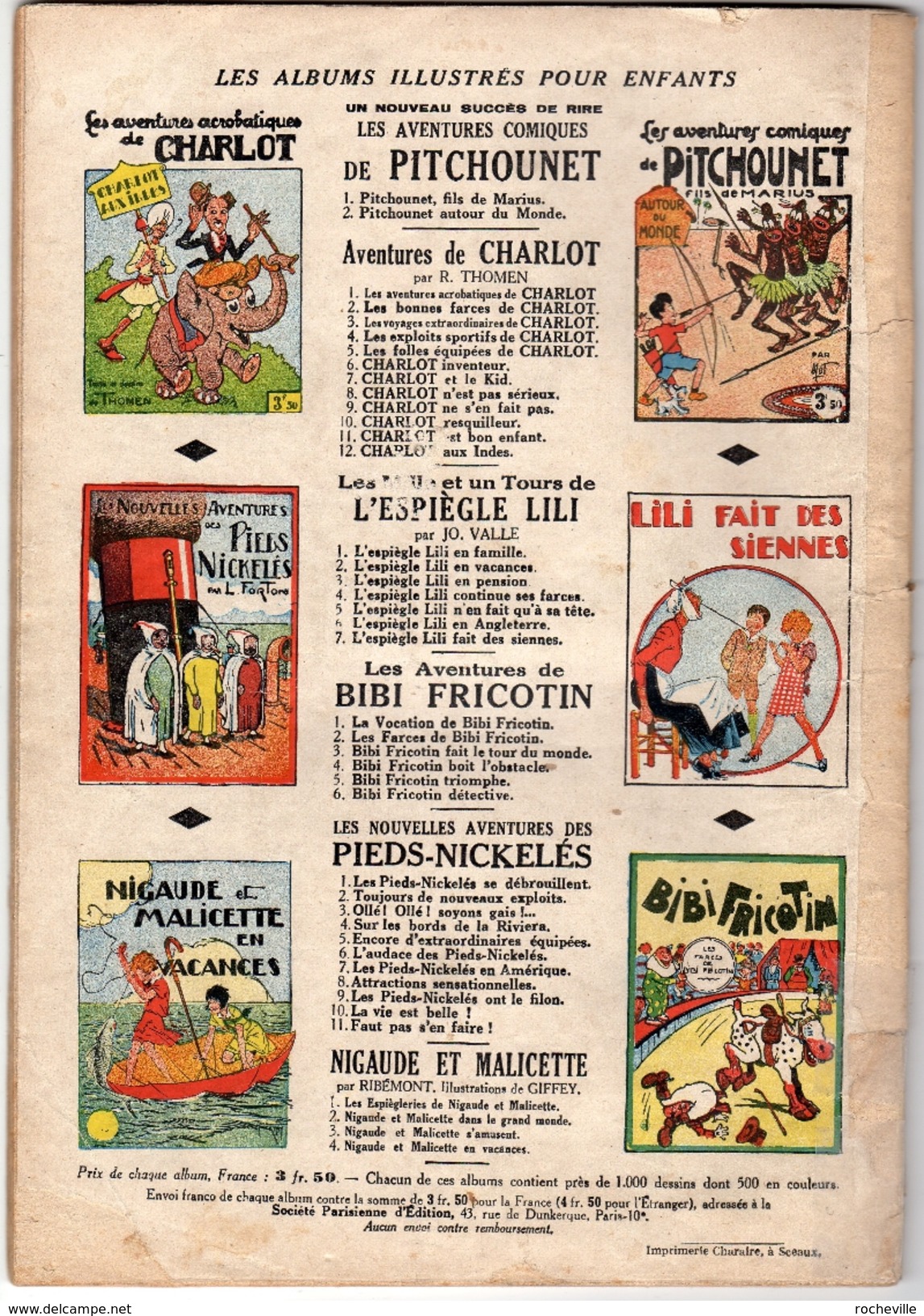 B.D.Album Illustré- L'espiègle Lili  En Famille-  Par Jo.Valle -N°:1- René Giffey Illustrateur- Société Parisienne - Lili L'Espiègle