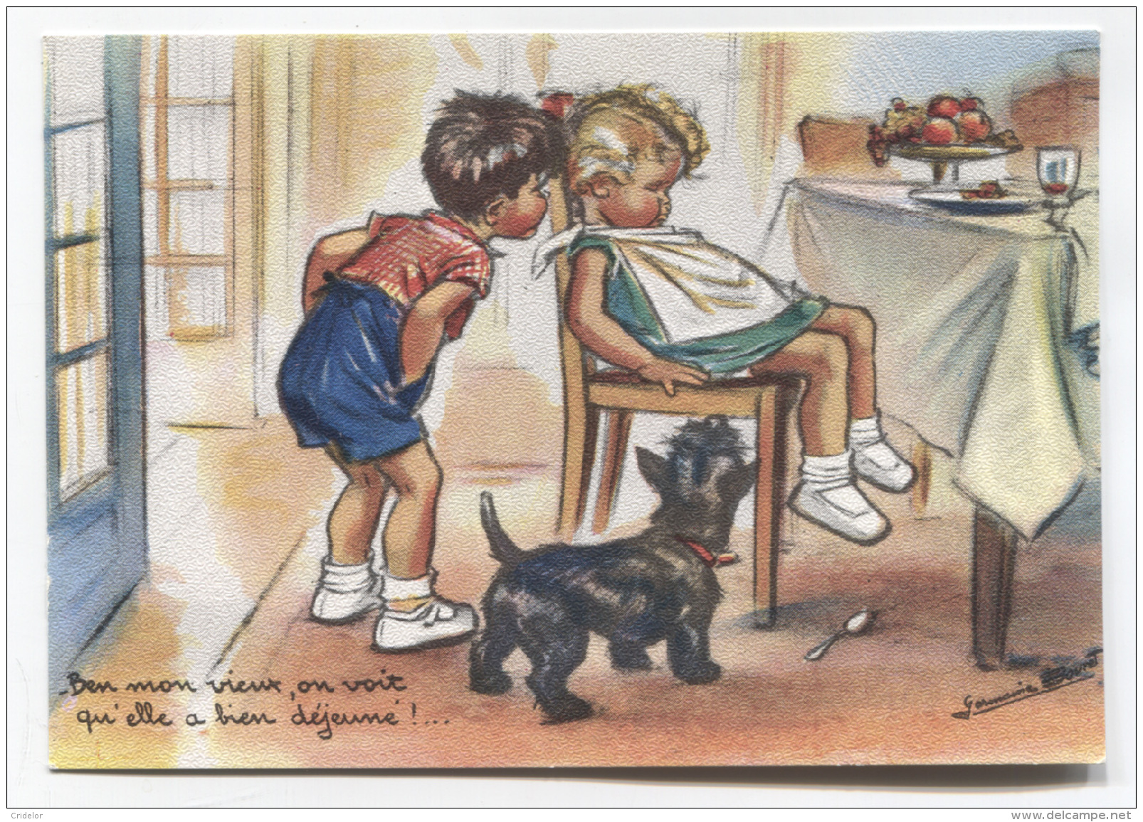 THEMES - ILLUSTRATEURS - BOURET GERMAINE - ENFANT CHIEN  - BON A TB ETAT - Bouret, Germaine