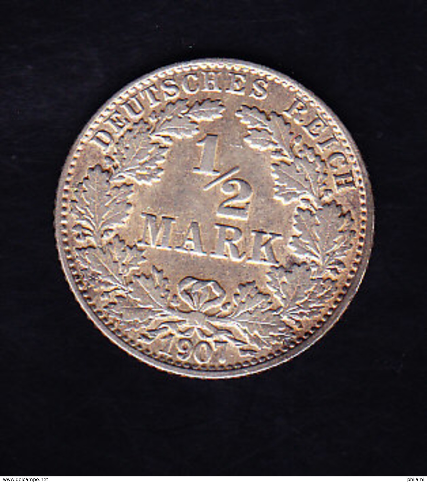 ALLEMAGNE KM 17, XF+, 1/2M, 1907 J. ( OP18) - 1/2 Mark