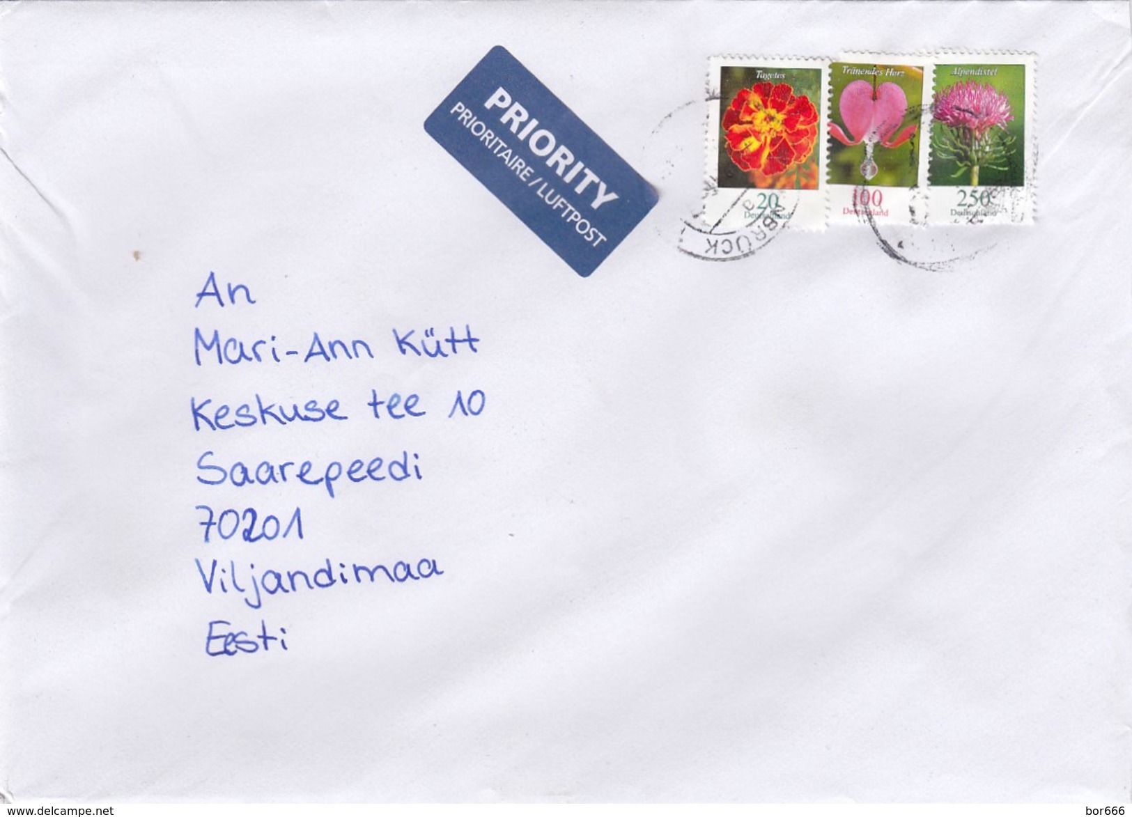 GOOD GERMANY Postal Cover To ESTONIA 2016 - Good Stamped: Flowers - Covers & Documents