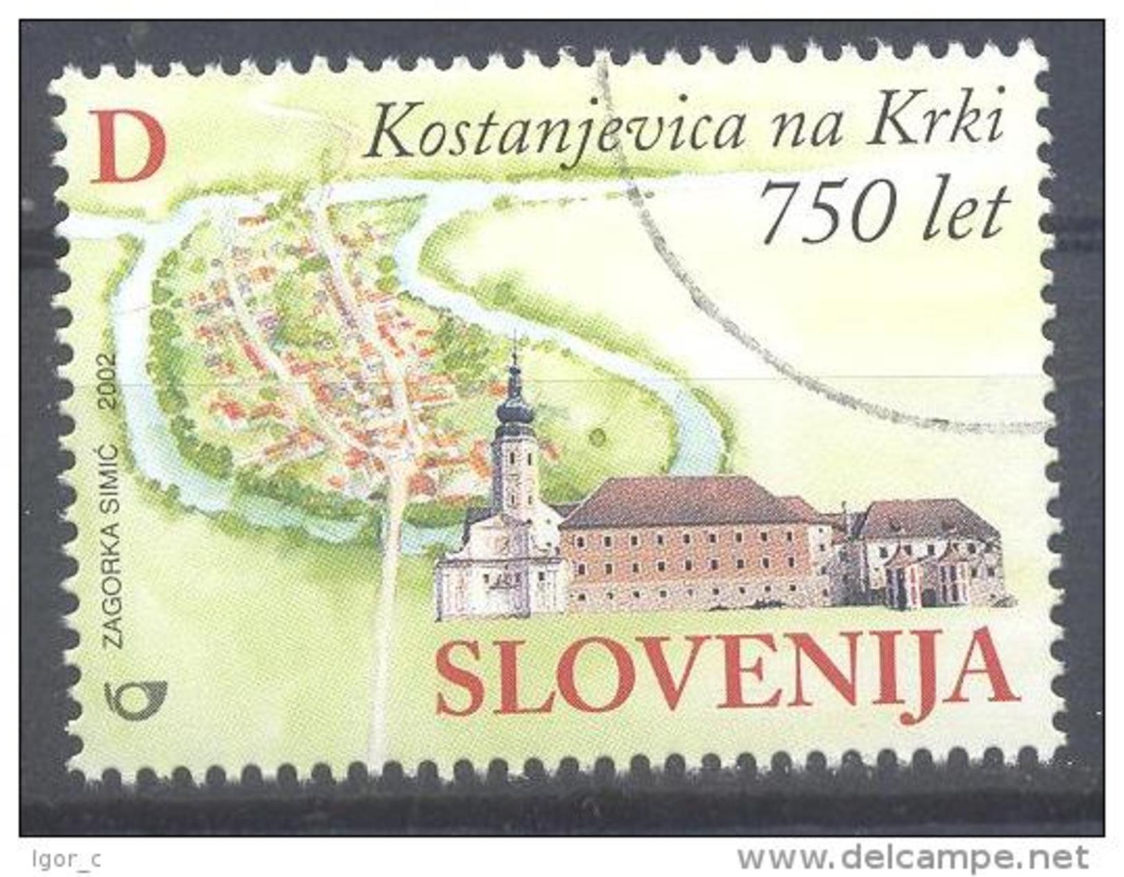 Slowenien Slovenia Slovenie 2002 Used CTO; Kostanjevica Monastery Art Galery - 750 Anniversarry Of The City - Sonstige & Ohne Zuordnung