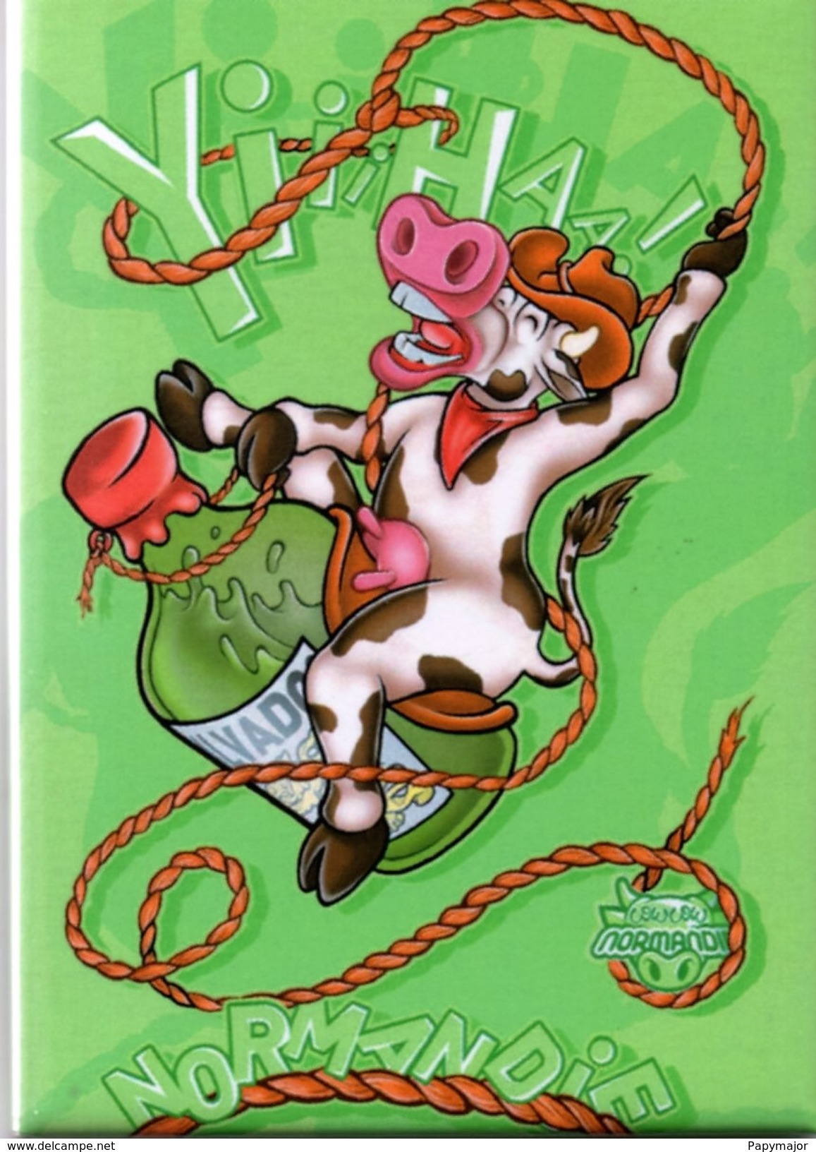 Magnet COW NORMANDIE - VACHE RODEO YIIHAA! - Umoristiche