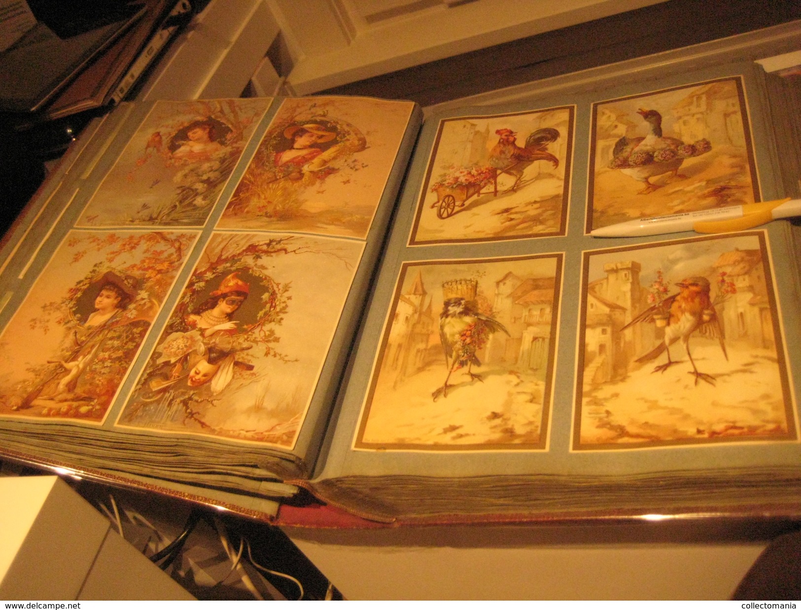 old thick Album 1000 chromos litho 1880 à 1885, all splendid condition, evaluate the scans, many topics, superbe grandes