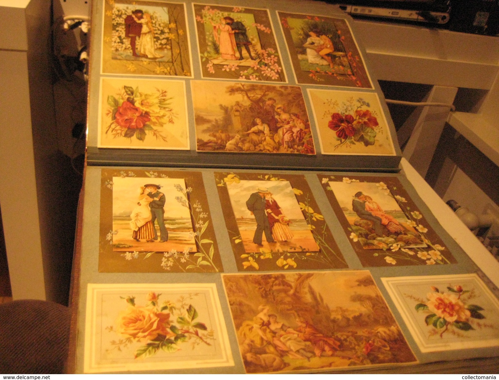 old thick Album 1000 chromos litho 1880 à 1885, all splendid condition, evaluate the scans, many topics, superbe grandes