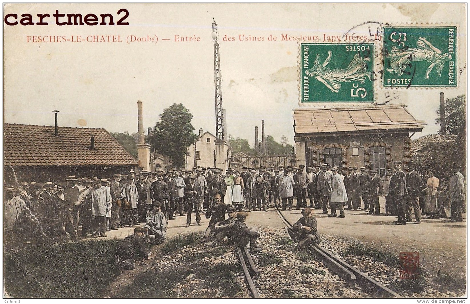 FESCHES-LE-CHATEL ENTREE DES USINES DE MESSIEURS JAPY FRERES OUVRIERS INDUSTRIE 25 DOUBS - Autres & Non Classés