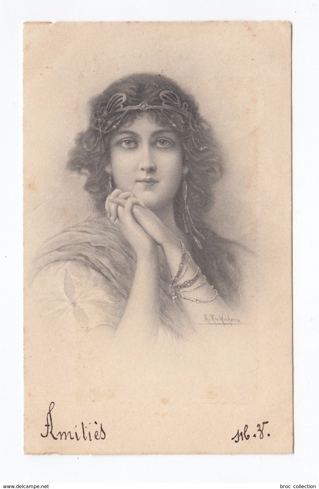 Wichera, Portrait De Femme Art Nouveau, 1906, éd. M. M., Vienne, Viennoise - Wichera