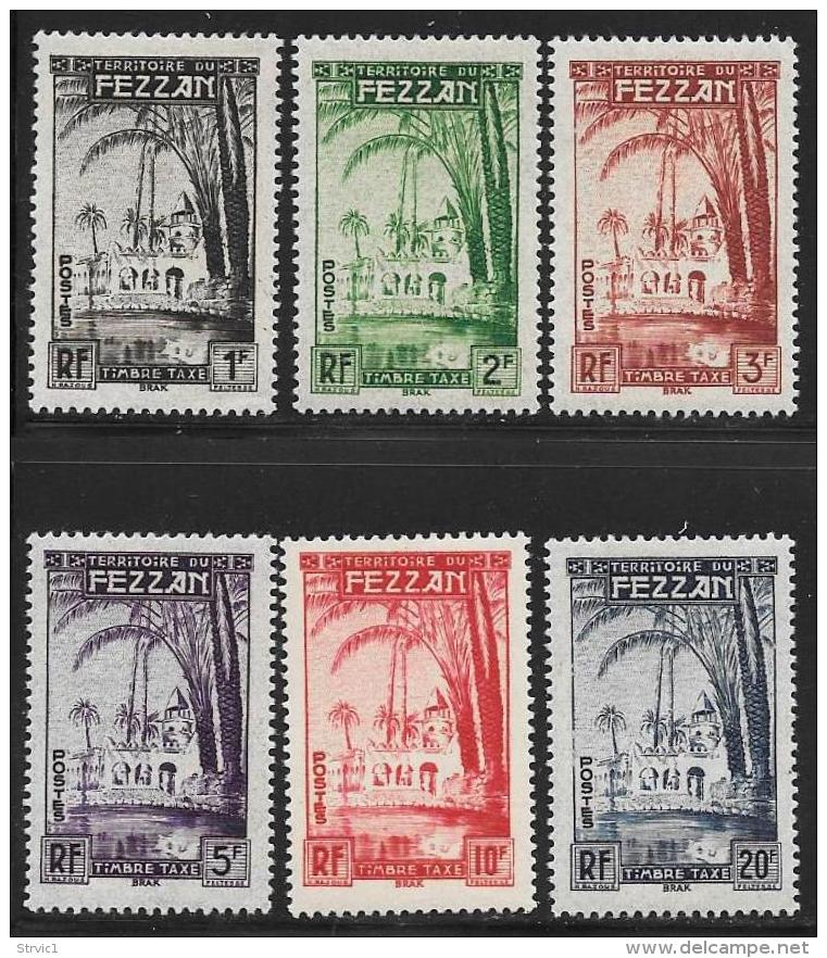 Libya, Fezzan, Scott # 2NJ1-6 Mint Hinged Postage Due, 1950 - Unused Stamps