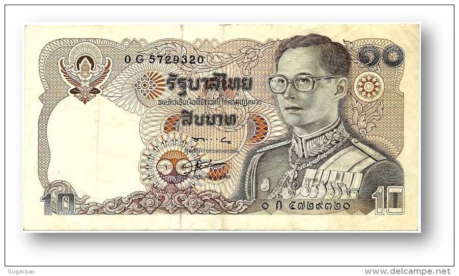 THAILAND - 10 Baht - ND ( 1980 ) - Pick 87 - Sign. 56 - Serie 0 G - King Rama IX - 2 Scans - Thailand