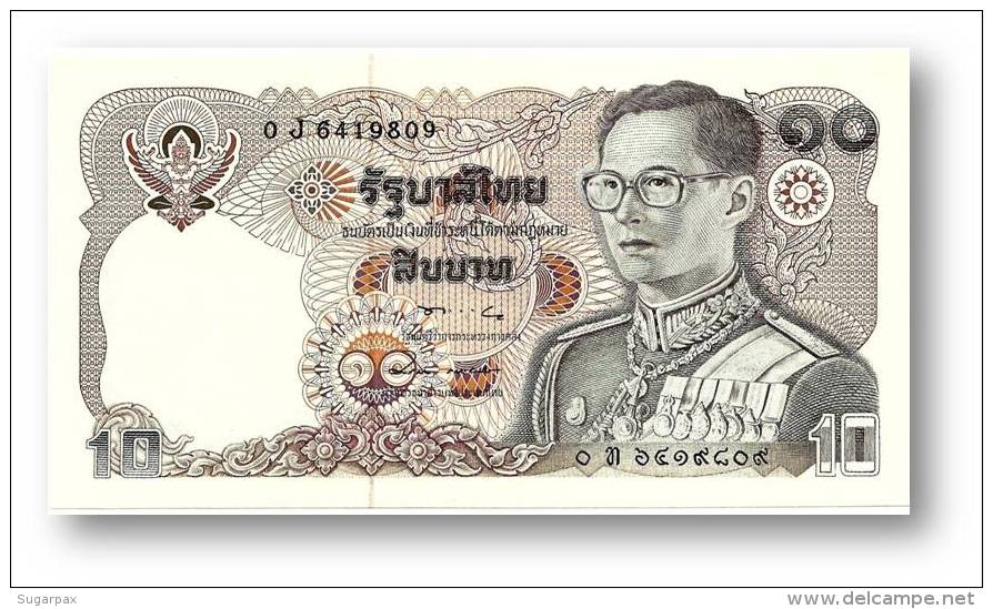 THAILAND - 10 Baht - ND ( 1980 ) - Pick 87 - UNC. - Sign. 57 - Serie 0 J - King Rama IX - 2 Scans - Thailand