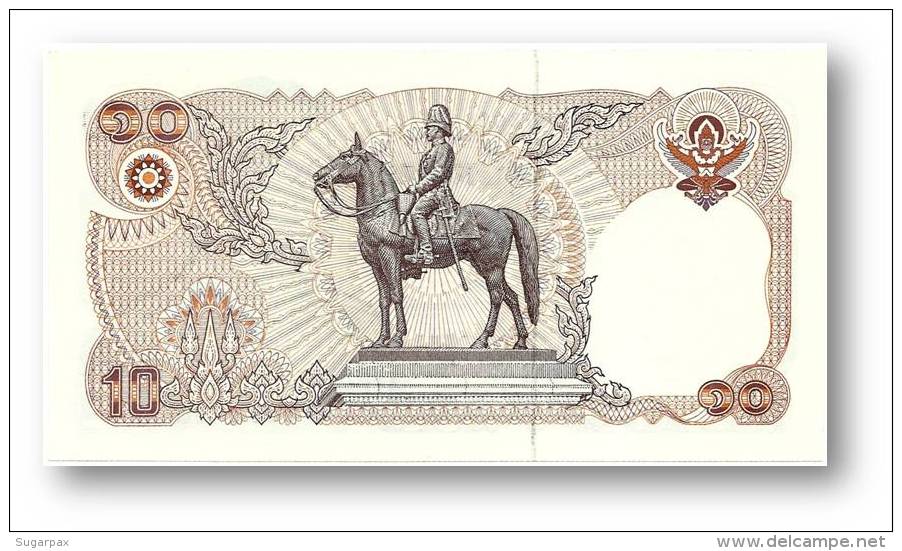 THAILAND - 10 Baht - ND ( 1980 ) - Pick 87 - UNC. - Sign. 57 - Serie 0 J - King Rama IX - 2 Scans - Thailand