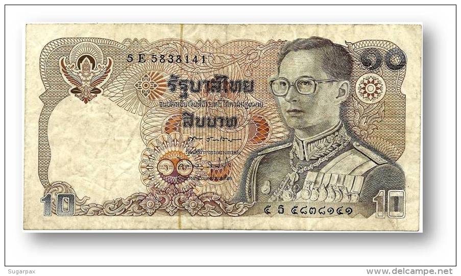 THAILAND - 10 Baht - ND ( 1980 ) - Pick 87 - Sign. 60 - Serie 5 E - King Rama IX - 2 Scans - Tailandia