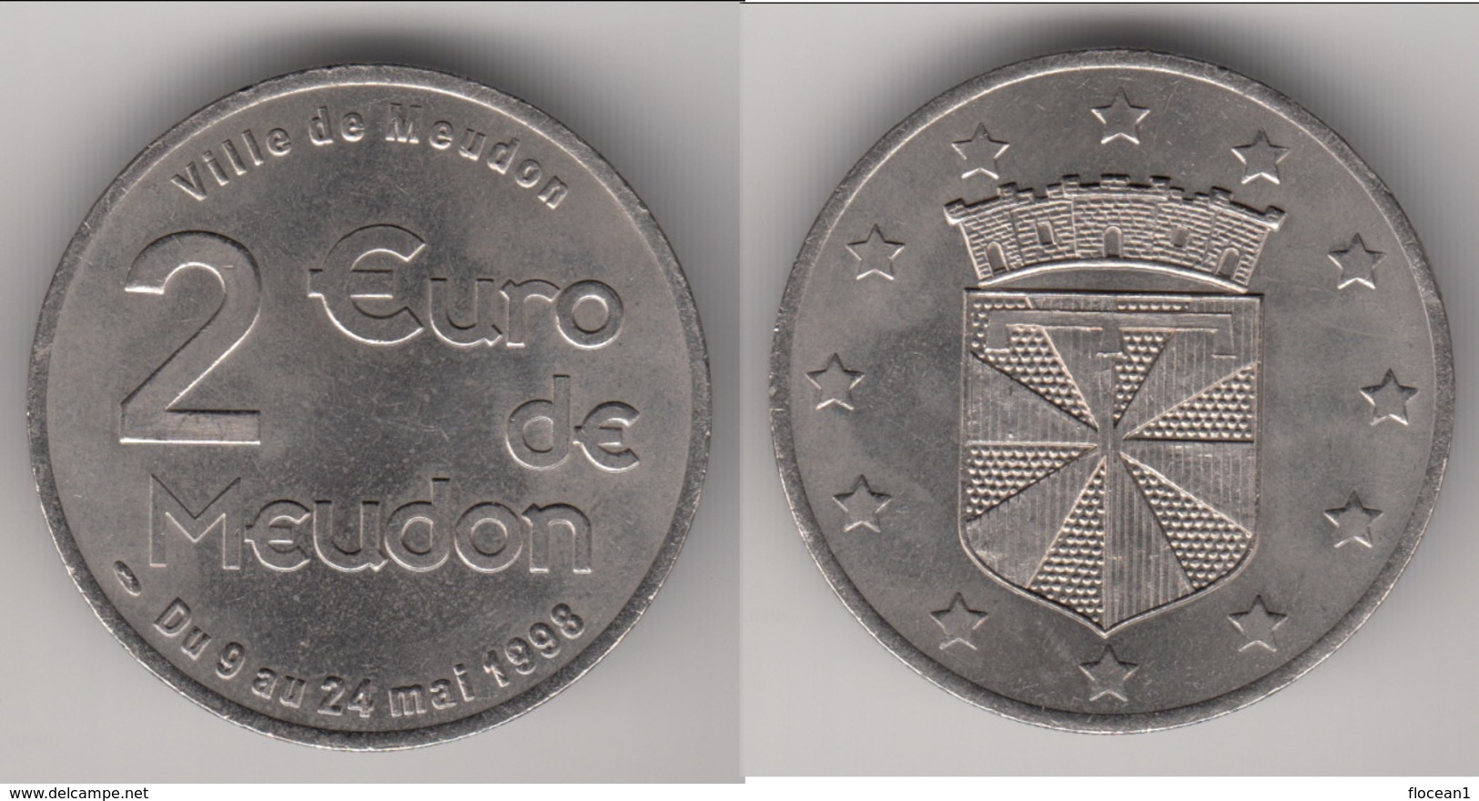 **** 2 EURO MEUDON 1998 - PRECURSEUR EURO **** EN ACHAT IMMEDIAT !!! - Euros Of The Cities