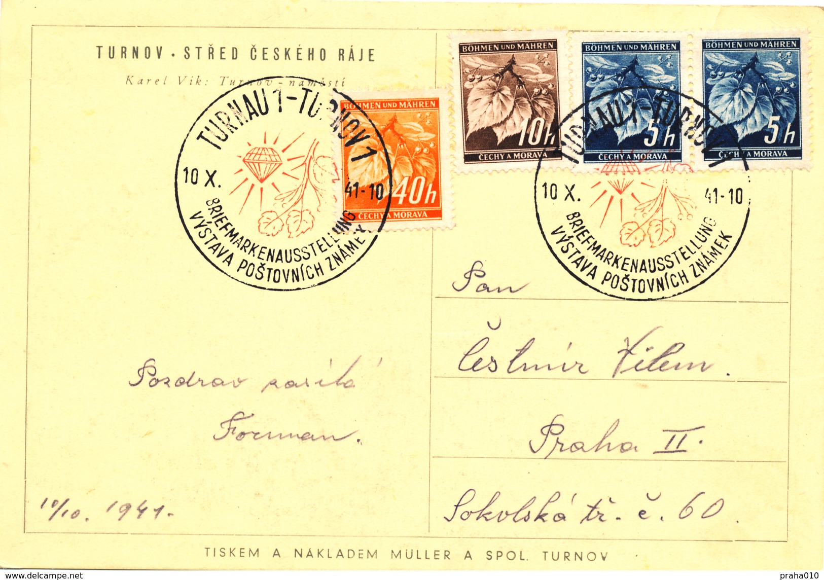 BuM (IMG0808) - Böhmen Und Mähren (1941) Turnau 1 - Turnov 1: Stamp Exhibition (logo - Cutting Precious Stone!) - Minerali