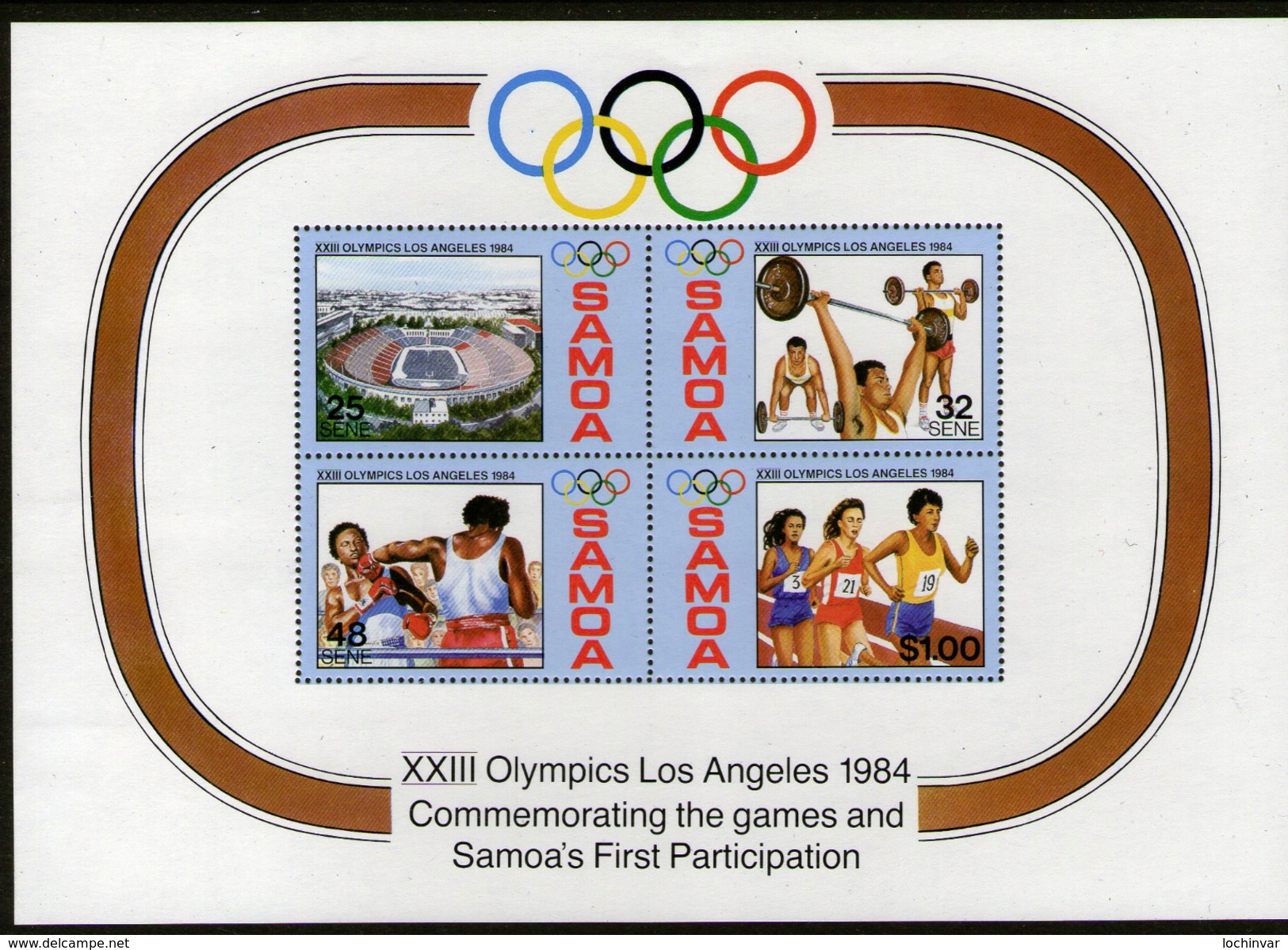 SAMOA, 1984 OLYMPICS MINISHEET MNH - Samoa